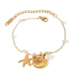 Pearl starfish bracelet N601